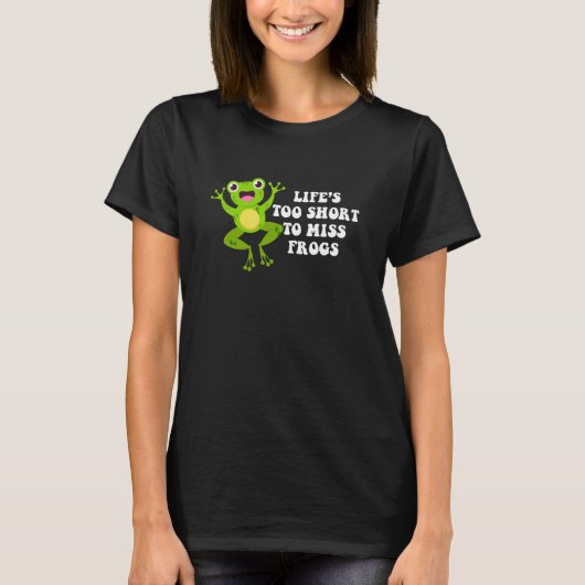 カエル捕り カエル好き かわいいカエルハンター Tシャツ (正面)