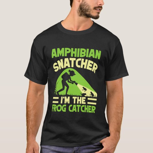 カエル捕り カエル好き アマガエル 捕獲 Tシャツ (正面)