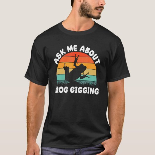 カエル捕獲のためのカエル狩り ヒキガエル漁師 Tシャツ (正面)