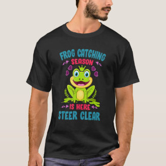 カエル捕獲シーズン到来!カエルと遭遇しないように Tシャツ