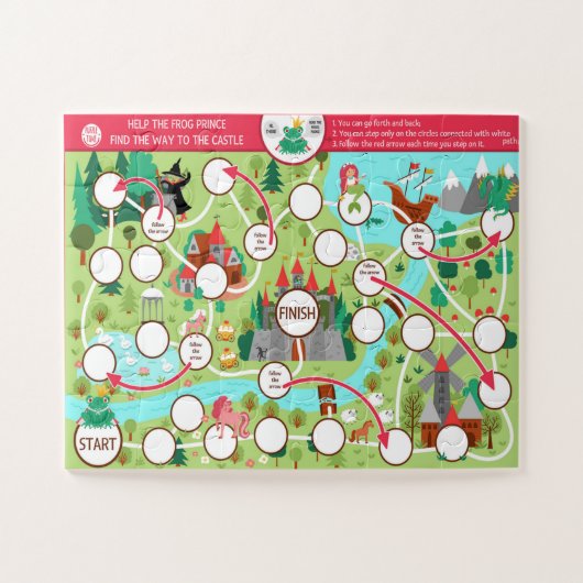 カエル救済のプリンスが城のゲームキッズにアクセス ジグソーパズル (横)