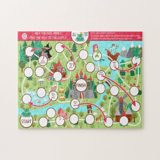 カエル救済のプリンスが城のゲームキッズにアクセス ジグソーパズル (横)