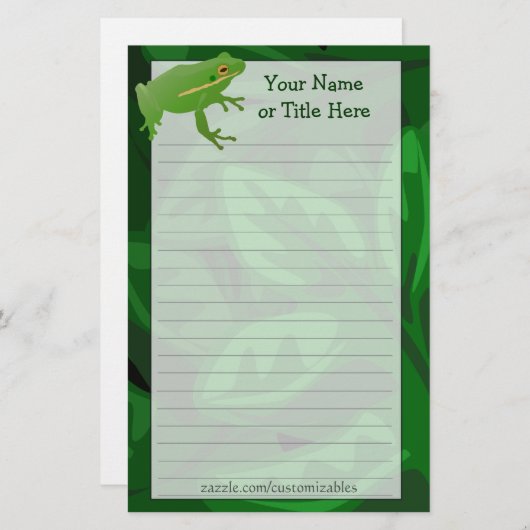 カエル文房具 便箋 (正面/裏面)