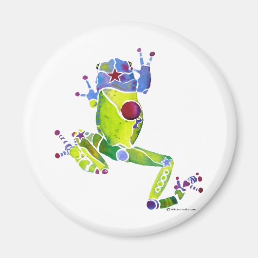 カエル春グリーン マグネット (正面)