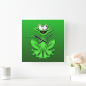 カエル時計 スクエア壁時計 (ホーム)