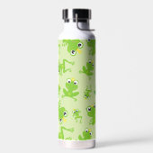 カエル柄、かわいいカエル、グリーンカエル、カエルの王子 ウォーターボトル (左面)