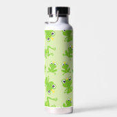 カエル柄、かわいいカエル、グリーンカエル、カエルの王子 ウォーターボトル (右面)