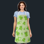 カエル柄、かわいいカエル、グリーンカエル、カエルの王子 エプロン<br><div class="desc">かわいいおもしろいと緑のカエルで愛らしいパターン。そしてモダントレンディーギフト、あなたの人生のカエルの恋人に最適。</div>