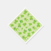 カエル柄、かわいいカエル、グリーンカエル、カエルの王子 スタンダードカクテルナプキン (角)