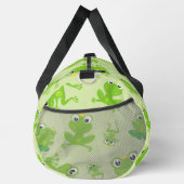 カエル柄、かわいいカエル、グリーンカエル、カエルの王子 ダッフルバッグ (右)