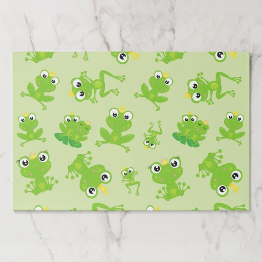 カエル柄、かわいいカエル、グリーンカエル、カエルの王子 ペーパーパッド (正面)