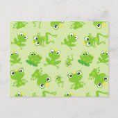 カエル柄、かわいいカエル、グリーンカエル、カエルの王子 ポストカード (正面)