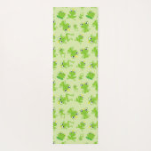 カエル柄、かわいいカエル、グリーンカエル、カエルの王子 ヨガマット (裏面)