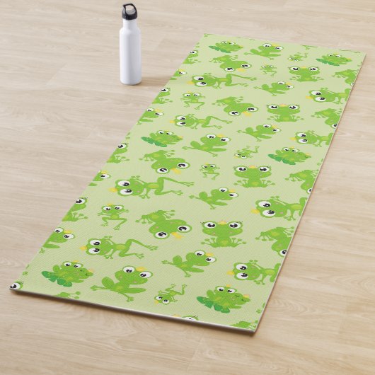 カエル柄、かわいいカエル、グリーンカエル、カエルの王子 ヨガマット (インサイチュ)