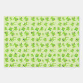 カエル柄、かわいいカエル、グリーンカエル、カエルの王子 ラッピングペーパーシート (正面)