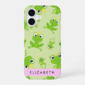 カエル柄 カエル 王子 名前入れ iPhone 16ケース (裏面)