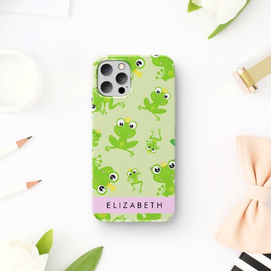 カエル柄 カエル 王子 名前入れ iPhone 16ケース