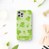 カエル柄 グリーンカエル かえる王子 名前入り iPhoneケース