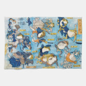 カエル歌舞伎俳優国芳・浮世絵 キッチンタオル (横)