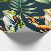 カエル水彩アート ラッピングペーパー (角)