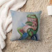 カエル水彩投げクッション41 cm x 41 cm クッション (ブランケット)