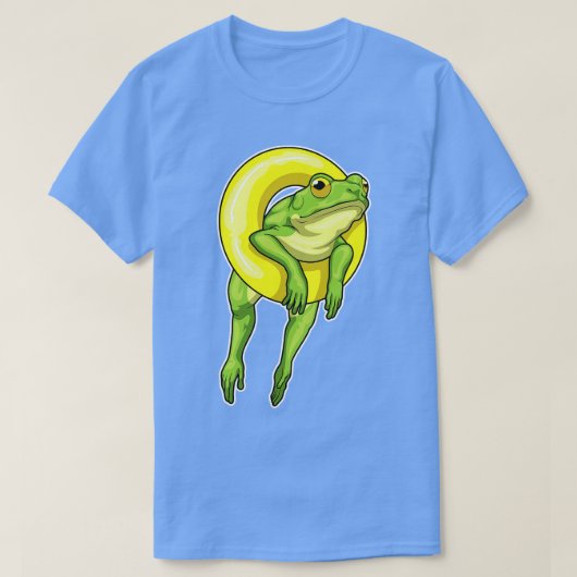 カエル水泳救命ブイ Tシャツ (デザイン正面)