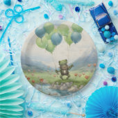 カエル渓谷バルーンと花 ペーパープレート (パーティー)