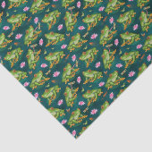 カエル熱帯リリーパッドトンフライ魚の池パターン 薄葉紙 (詳細)