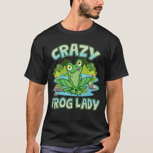 カエル熱狂するレディーラバーギフト Tシャツ (正面)