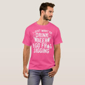 カエル狩りギギングドリンクビール捕獲狩猟ハンター Tシャツ (正面フル)