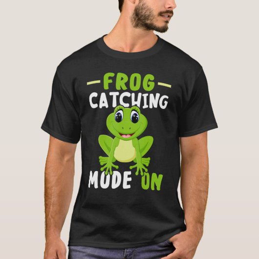 カエル狩りヒキガエルのカエル釣りモード Tシャツ (正面)