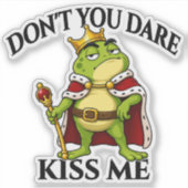 カエル王子にキスするなステッカー シール (正面)
