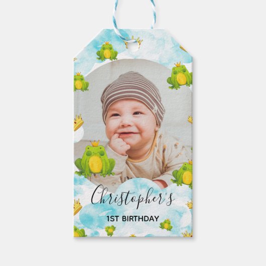 カエル王子の水色の空 ギフトタグ (正面)