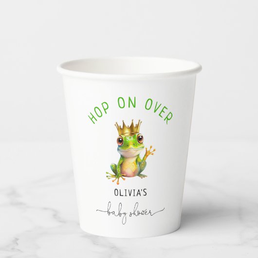 カエル王子の赤ちゃんシャワーを浴びる 紙コップ (裏面)