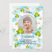 カエル王子1歳の誕生日 招待状 (正面/裏面)