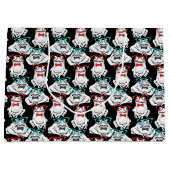 カエル眼鏡パターン ラージペーパーバッグ (正面)