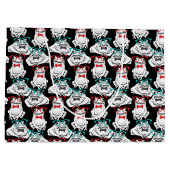 カエル眼鏡パターン ラージペーパーバッグ (裏面)