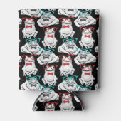 カエル眼鏡パターン 缶クーラー (正面)