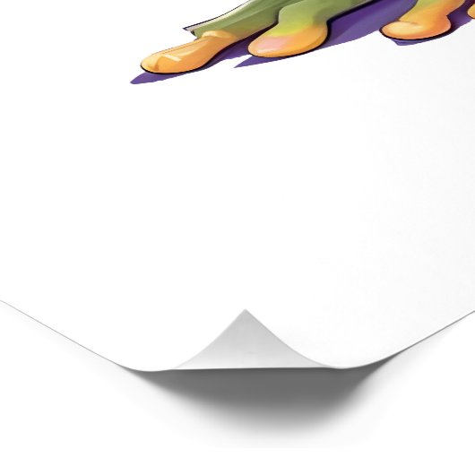 カエル着用フード付きスウェットシャツおもしろいクール動物キャラクター ポスター (コーナー)