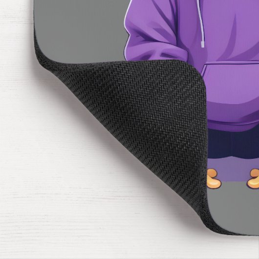 カエル着用フード付きスウェットシャツおもしろいクール動物キャラクター マウスパッド (コーナー)