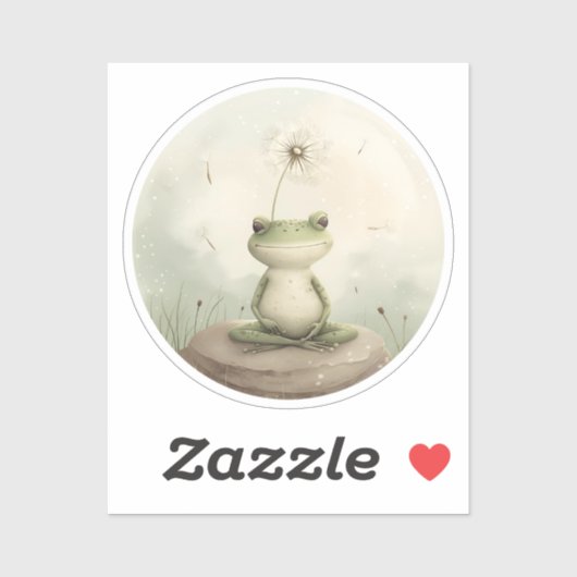 カエル瞑想タンポポ シール (シート)