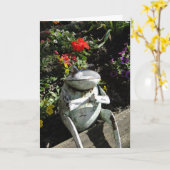 カエル祈の元気を カード (黄色い花)