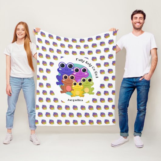 カエル神に完全にカラフル依存パーソナライズされたする フリースブランケット (インサイチュ)