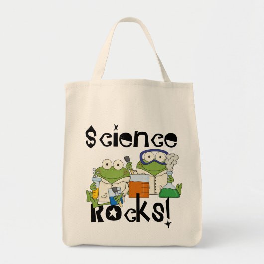 カエル科学の石 トートバッグ (正面)