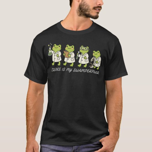 カエル科学者 科学は私の Tシャツ (正面)