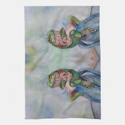 カエル種子キーパースケッチティータオル40.6 cm x 61 cm キッチンタオル (縦)