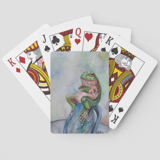 カエル種水色自転車®トランプのポーカートランプ トランプ (裏面)