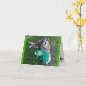 カエル空白の付きノートカードドッグ カード (黄色い花)