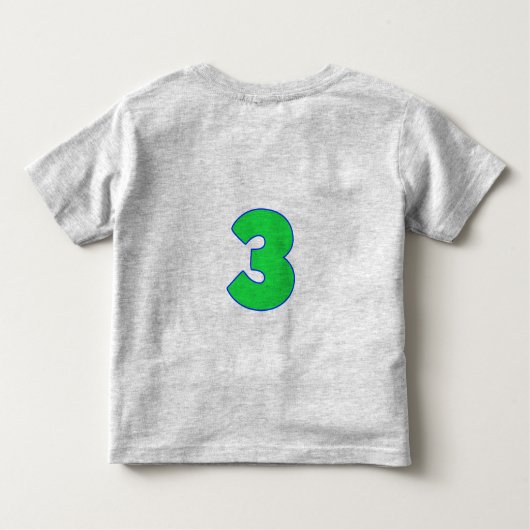 カエル第3誕生日の男の子シャツ トドラーTシャツ (裏面)