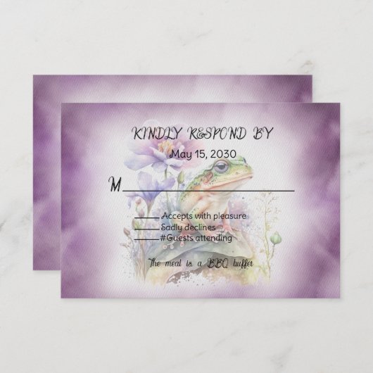 カエル結婚の 出欠カード (正面/裏面)